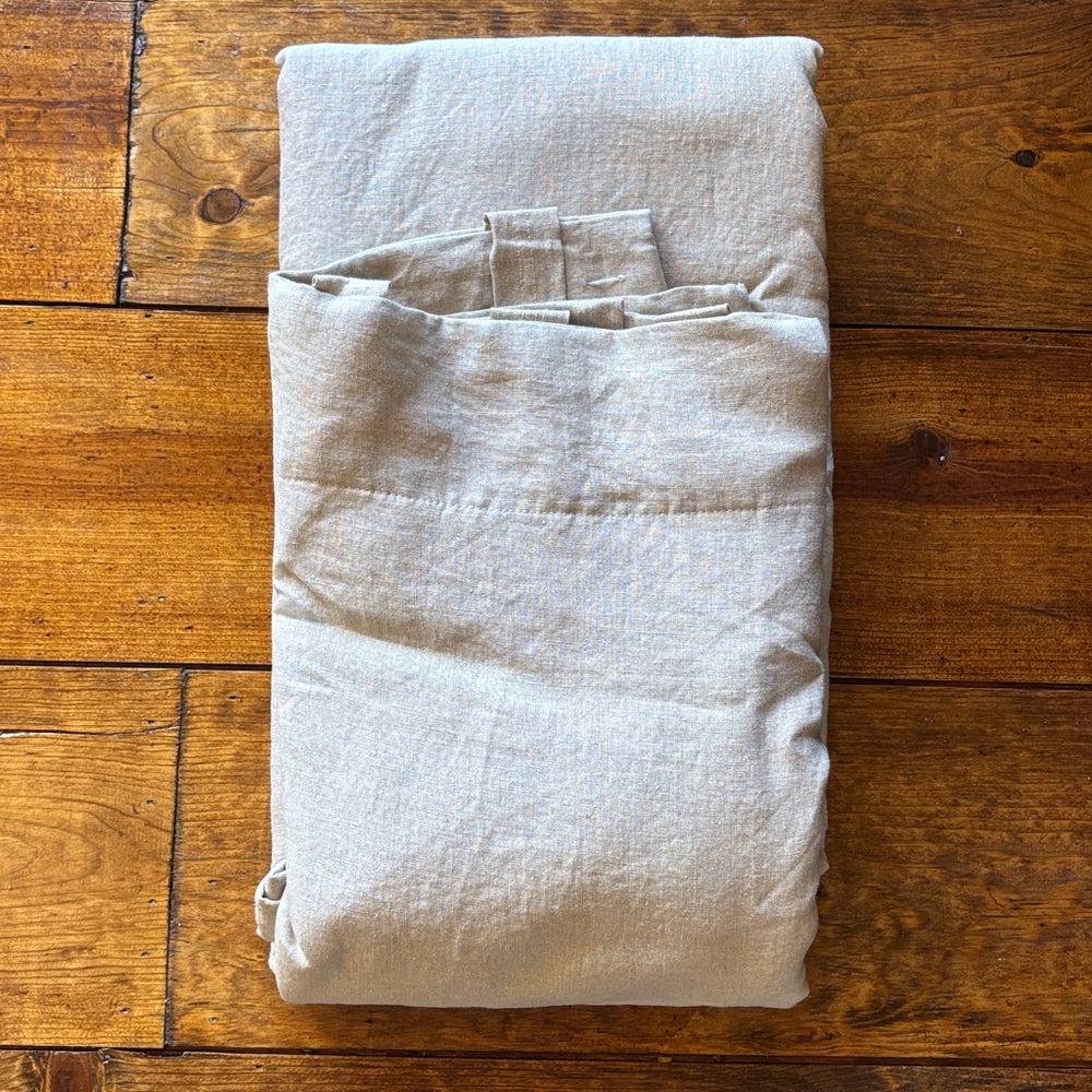 New Pottery Barn Beige lined blackout Belgian Flax Linen Curtain panel 50 x 96